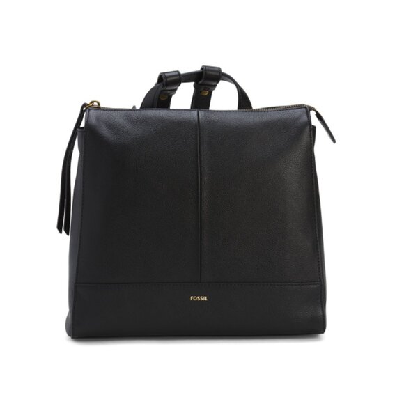 FOSSIL Black Leather Backpack - Picture 1 of 2